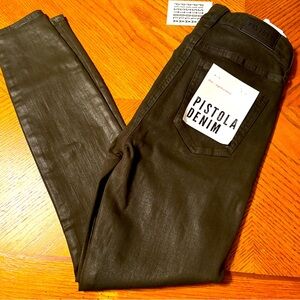 Pistola coated forest High Rise Skinny Jeans size 25 nwt